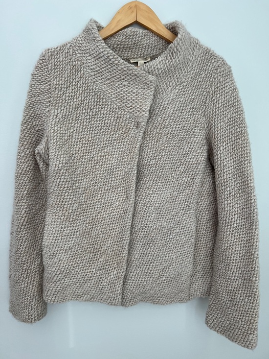 Eileen Fisher Sweaters - Eileen Fisher Wool Blend Chunky Knit Coatigan in Light Taupe Size M